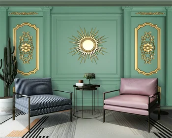 beibehang Personalizate modern de aur de trei-dimensional actele de pared verde modern living, dormitor, tapet de fundal