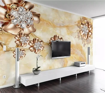 beibehang Personalizat mari picturi murale 3D stereo fotografie tapet Europene palat de marmură în stil bijuterii floare TV de fundal de hârtie de perete