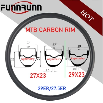 29er/27.5 er Ultralight MTB XC Carbon Roți Simetrice/Asimetrice Rim 27/29 mm Lățime 23 mm Adâncime Hookless Decisiv Tubeless Disc de Frână