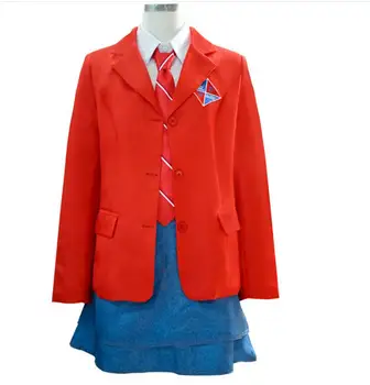 Anime Cosplay Rebelde Uniformă Școlară pentru Fete Elev de Liceu Costume Roșu Sacou Fusta Tricou Cravată Costum de Halloween, de Crăciun