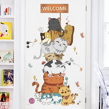 Creative Buzunar Pisici Autocolant Perete Dormitor pentru Copii Camera pentru Copii Decor Cornern Decor Drăguț Cabinet Autocolante autoadezive Acasă