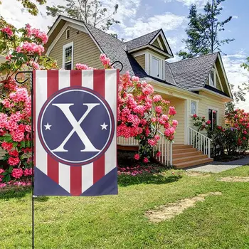 American 4 iulie Monograma Grădină Pavilion Scrisoare de X Stele și Dungi Patriotice de Ziua Independenței Curte Decorative 
Statele UNITE ale americii Flag
