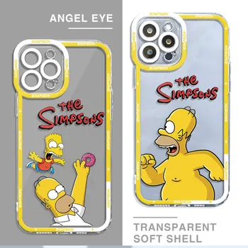 Capacul de Desene animate The-Simpsons Caz pentru Samsung Galaxy S22 Plus S21 S23 Ultra Nota 20 10 Ultra Plus S10 S20FE de Lux Clar Silicon