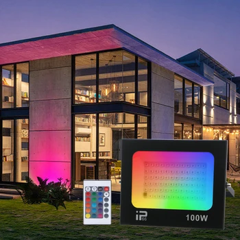 RGB LED Proiector 100W 30W 50W 220V AC IP66 rezistent la apă în aer liber RGB lumina Reflectoarelor Lumini de Inundații lampă de Perete Peisaj de Iluminat