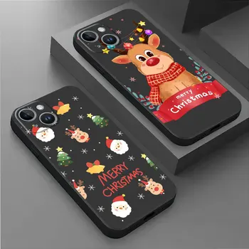 Silicon Telefon Caz pentru iPhone 12 Mini XS X 8 Plus 15 Pro Max 14 11 Pro XR 13 7 6s SE Crăciun Fericit și An Nou Fericit Acoperi