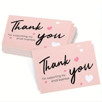 30pcs Roz Vă Mulțumesc Carte Pentru Sprijinirea Afacerilor Pachet Decor Laudă Etichete, Cărți de vizită Mic Magazin de Cadouri Decorative Card
