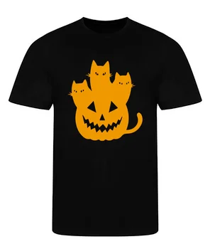 Noul T-Shirt - Dovleac Pisica - Truc Sau Trata Înfricoșător Octombrie Groază Halloween Top T