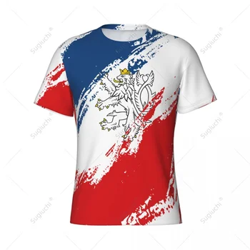 Nume personalizat Nunber cehă Pavilion Culoare Bărbați Strâns Sport T-shirt Femei Tricouri tricou Pentru Fotbal Fani