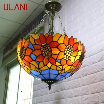 ULANI Tiffany Pandantiv Lumina Contemporan CONDUS de Floarea-soarelui Figura Lampă de Iluminat Pentru Casa Sufragerie