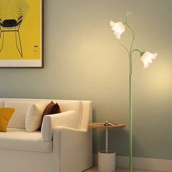 AiPaiTe cu LED-uri Moderne Acrilice Lampa de Podea pentru Camera de zi Dormitor Studiu, Alb/Verde/Roz Florale Lămpi de Podea