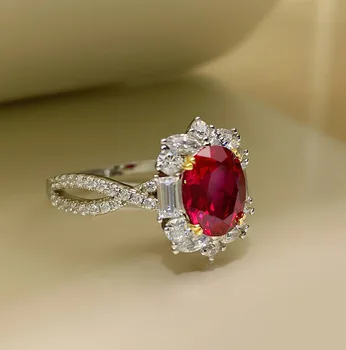 3 carate Rubin artificial inel încrustat cu manopera rafinat, simplu și generos deschidere, bijuterii colorate pentru femei inel