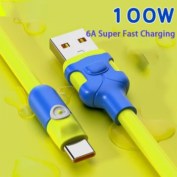 6A Încărcare Rapidă USB-C Cablu pentru Samsung Huawei, Xiaomi USB de Tip C Lichid Silicon Moale de Date Cablu de Sârmă 1/1.5/2M pentru Sammung