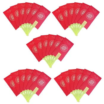 5Pcs Plicuri Roșu Chinez Fan Plic Roșu Norocos Plic de Bani Kit de Anul Nou Chinezesc Plicuri Roșu, Roșu de Anul Nou Set de Pachete