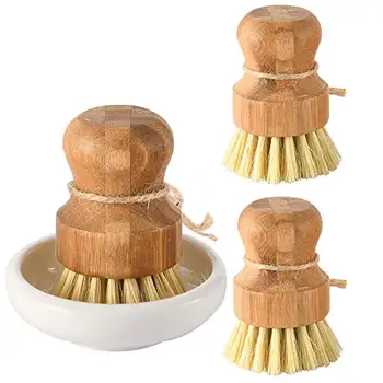 De spălat vase perie oală mâner scurt naturale de sisal ustensile de uz casnic instrument de palmier de nucă de cocos perie de curățare