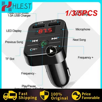 1/3/5PCS Handsfree Car Kit Bluetooth-compatibil 5.0 Transmițător FM LCD, MP3 Player Accesorii Auto Dual USB Încărcător FM