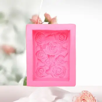 Lumânare Mucegai 3D Rose Model Săpun Mucegai Clar Textura DIY Creative Dreptunghi Parfumate Mulaj
